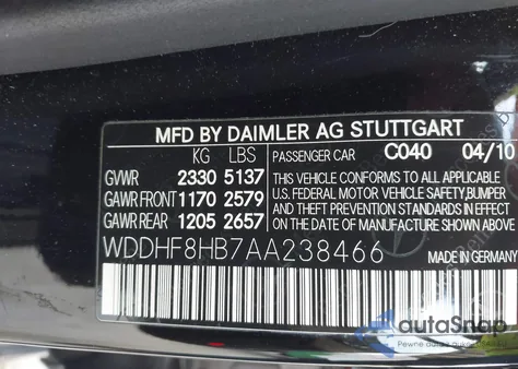 2010 Mercedes-Benz E 350 4Matic из США, поврежденный, VIN WDDHF8HB7AA238466